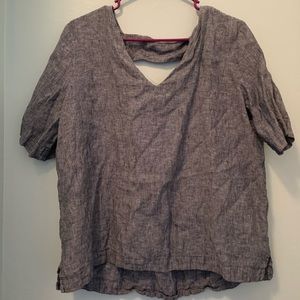 Chambray Keyhole Back Top